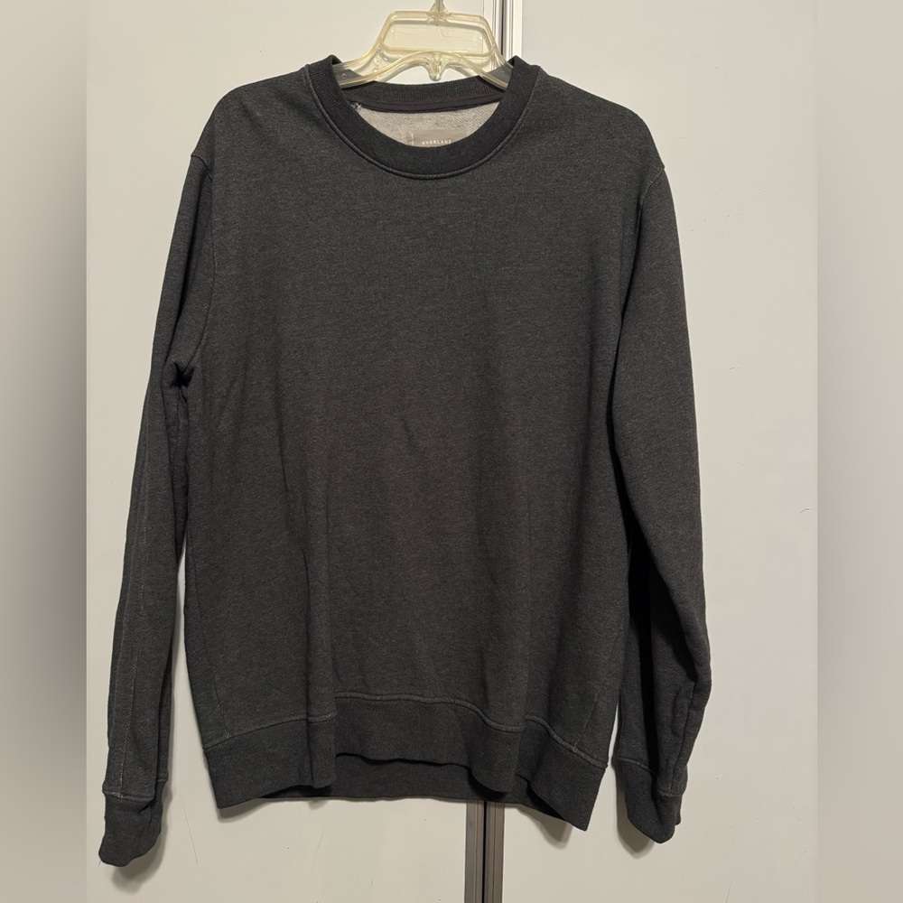 Everlane Men's Dark Gray Crewneck Sweater